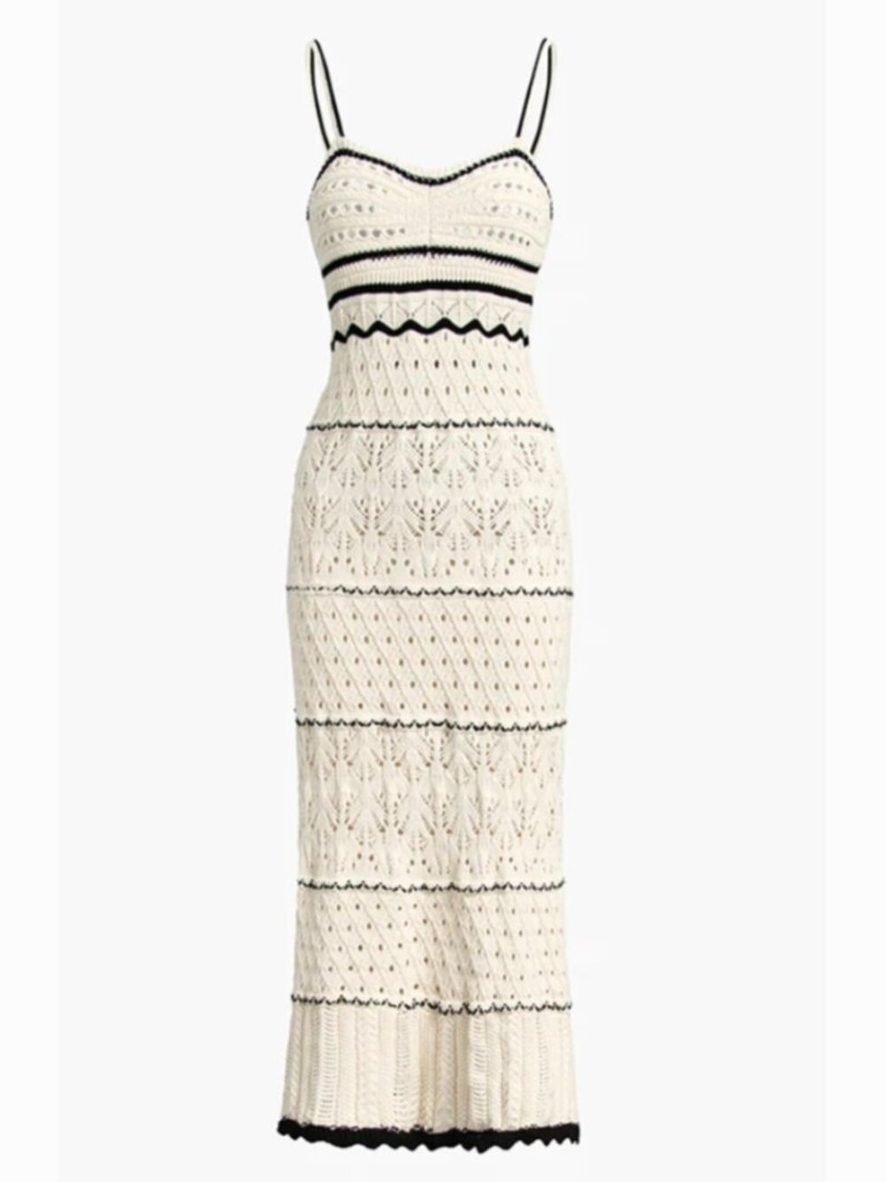Commense NWT Paros Crochet Eyelet See Through Midi Dress Off-white size medium - Picture 1 of 7